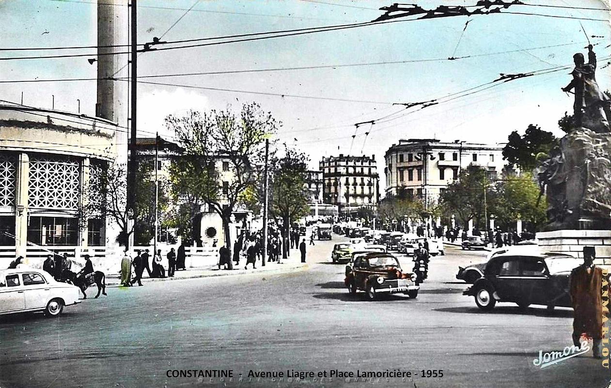 Constantine - Avenue Liagre et Place Lamoriciere - 1955.jpg